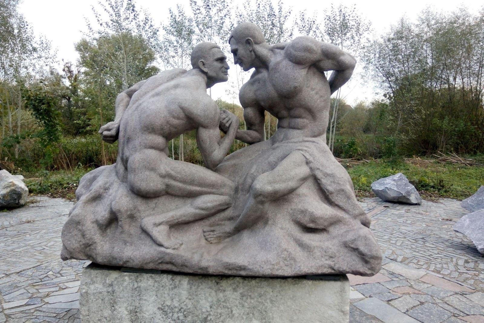 The sculpture featuring Klitschko brothers.