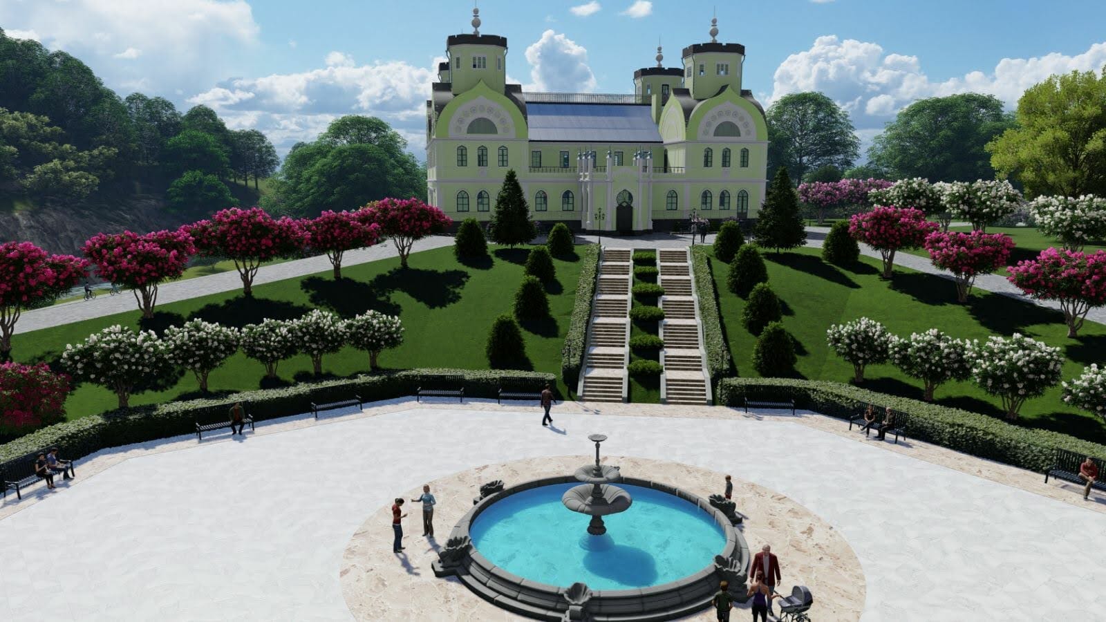 Visualization of the reconstruction of the reserve’s palace ensemble