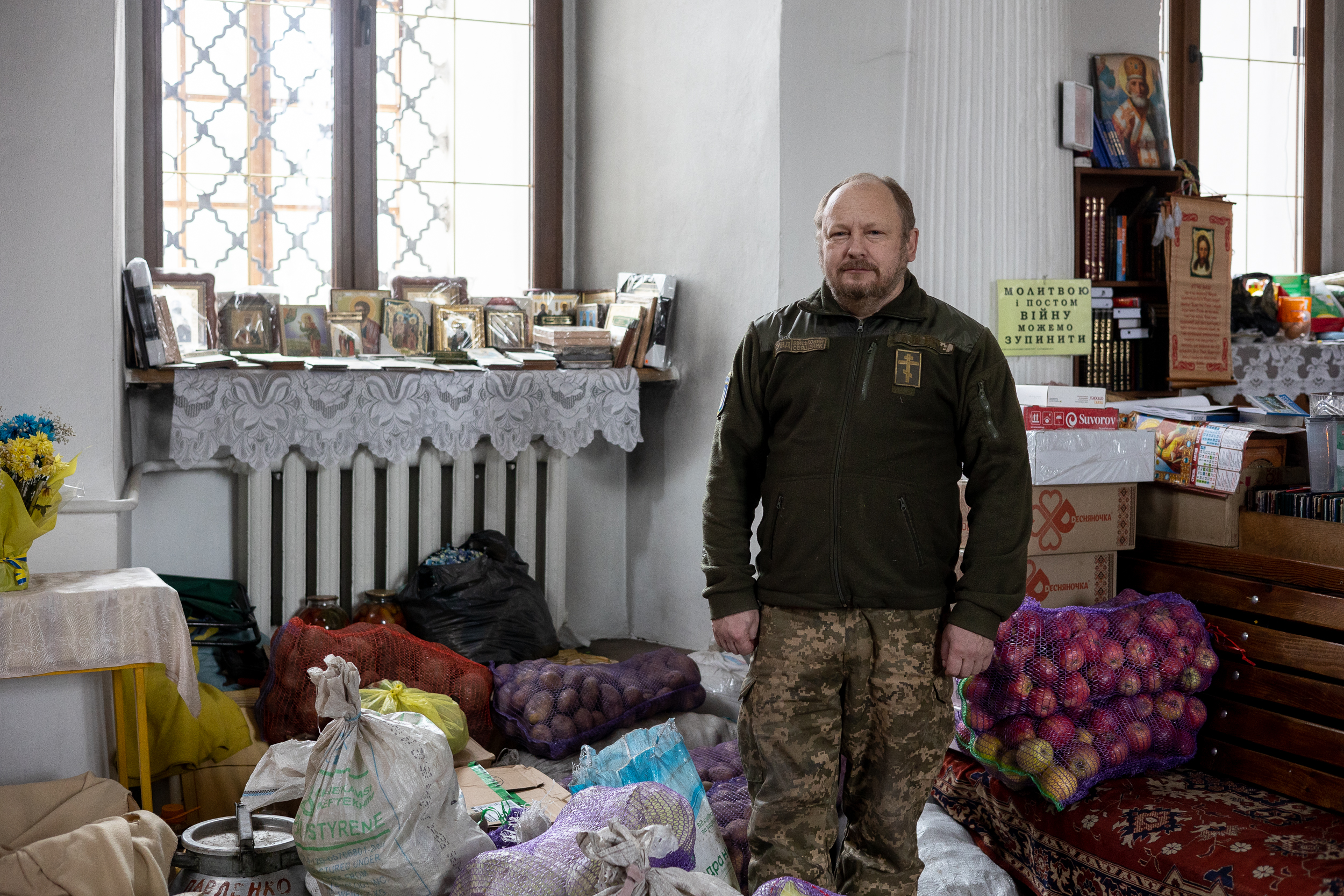 Serhiy Chechyn, chaplain and volunteer