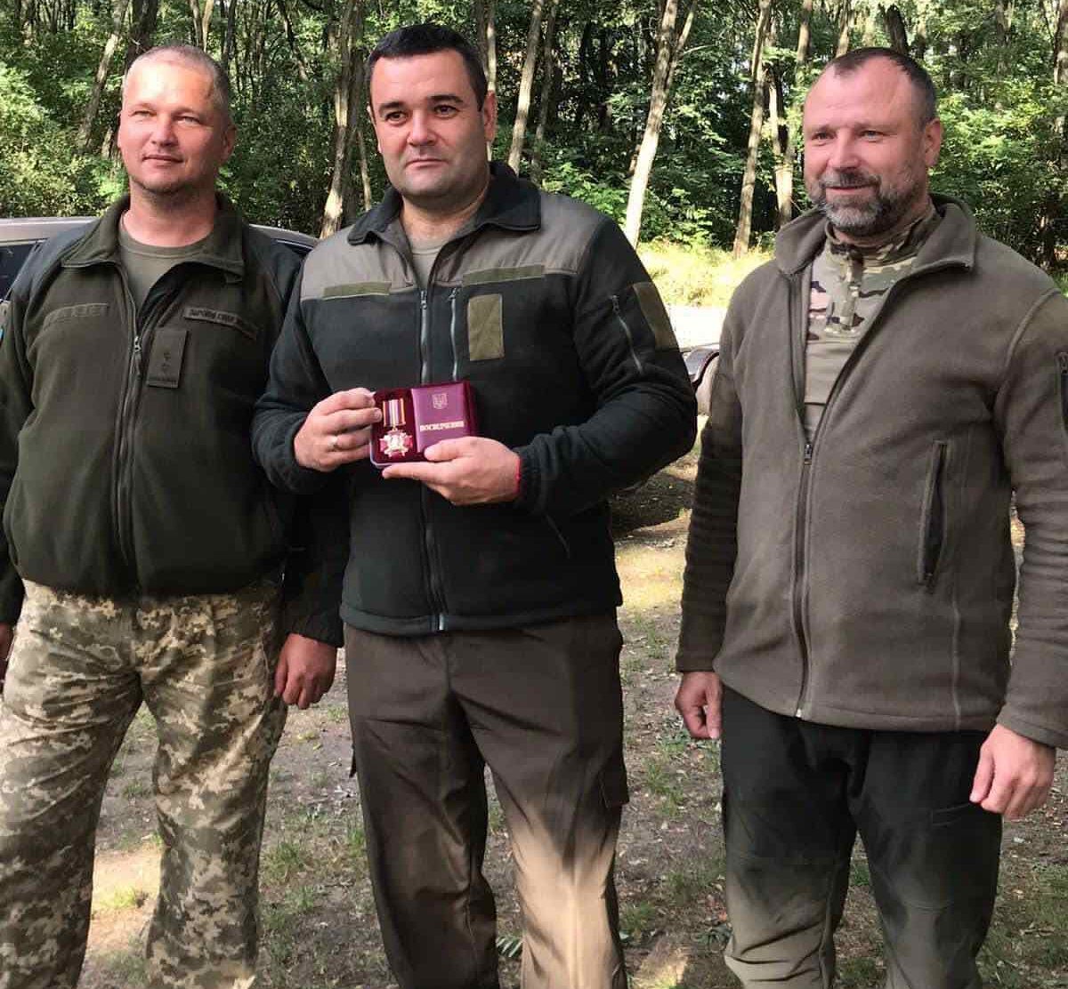 Awarding of Head of the Divychky Village Council Oleksandr Sliusar with the medal 